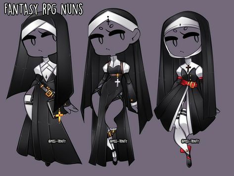 Nuns Outfit, Nun Outfit Drawing, Nun Outfit, Outfit Drawing, Manga Clothes, Art Outfits, Clothing Sketches, Clothing Design Sketches, Drawing Anime Clothes