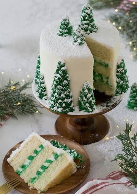 The 11 Best Christmas Cake Ideas | The Eleven Best Christmas Cake Designs, Christmas Cake Recipes, Christmas Cake Decorations, Xmas Cake, Winter Cake, Tree Cake, Christmas Tree Cake, Tree Cakes, Christmas Food Desserts