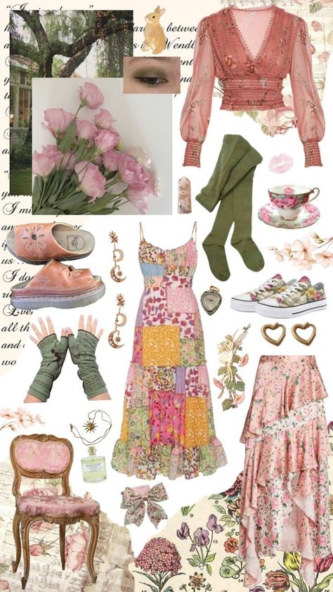 Fairy Outfit Aesthetic, Winx Wings, Fairy Aesthetic Outfit, Fairycore Aesthetic Outfits, Moodboards Aesthetic, Fairycore Outfit, Sarah Maas, Vintage Moodboard, Pink Cottagecore