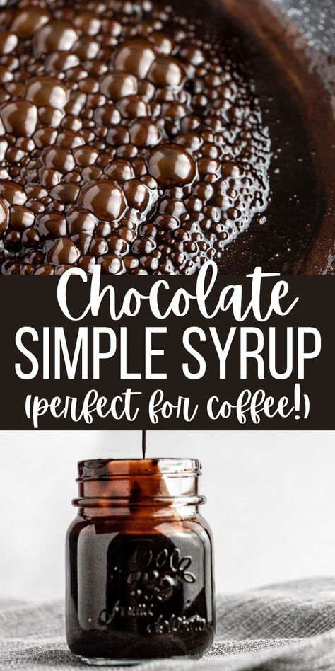 How To Make Chocolate Syrup With Cocoa, Homemade Chocolate Syrup For Coffee, Chocolate Simple Syrup For Cakes, Fall Simple Syrup, Diy Simple Syrup For Coffee, Hazelnut Simple Syrup, Syrup Recipes For Coffee, Shelf Stable Coffee Syrup, Simple Syrups For Coffee