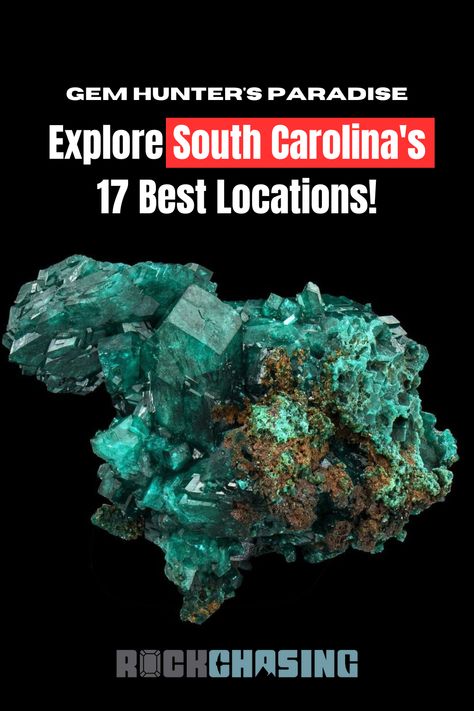 Embark on a gem-mining adventure in the scenic landscapes of South Carolina! ⛰️💎 Uncover 17 captivating locations where you can experience the thrill of gem hunting and discover hidden treasures. Get ready to dig, sift, and find your own precious gems in South Carolina's gem-rich soil. Tap to learn more. 🔍✨🌄 Credit: Collectors edge minerals Crystal Finding, Crystal Mining, Gem Hunting, Myrtle Beach Trip, Gem Hunt, Myrtle Beach Vacation, Rock Hunting, Types Of Gems, South Carolina Beaches