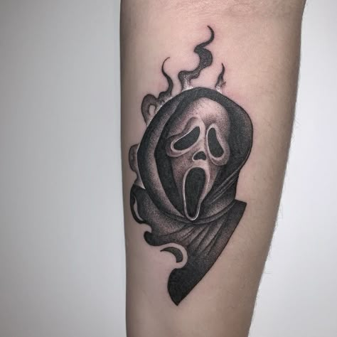 Ghostface Tattoo, Halloween Tattoos Sleeve, Hope Tattoo, Horror Movie Tattoos, Horror Tattoos, Movie Tattoos, Scary Tattoos, Hampshire Uk, 4 Tattoo