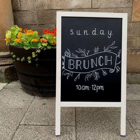 Chalk Marker Art, Sidewalk Chalkboard Sign, Chalkboard Restaurant, Chalk Markers Art, Outdoor Chalkboard, Brunch Bubbly, Chalk Sign, Chalk Markers, Board Art