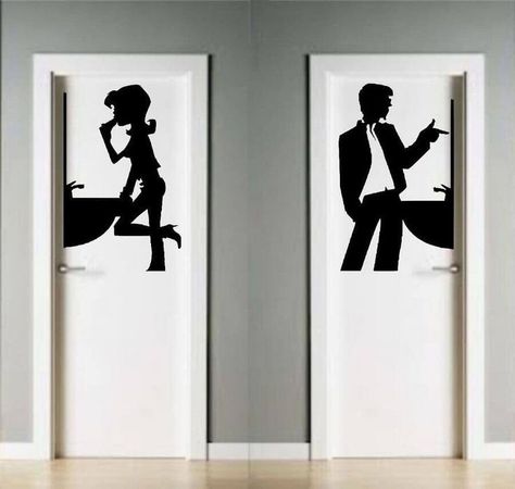 Logo Wc, Toilet Door Design, Toilet Signage, Wc Sign, Restroom Design, Toilet Art, Creative Bathroom, Toilet Door, Public Bathrooms