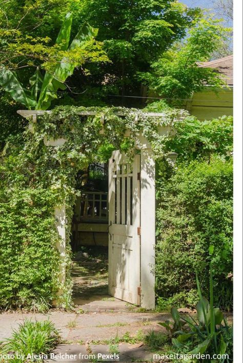 Secret Garden Gate, Garden Sitting Area, Mini Garden Decor, Secret Garden Door, Green Therapy, Modern Gardening, Garden Sitting Areas, Garden Archway, Walled Gardens