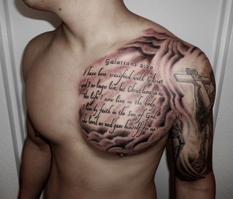 13 Chest Tattoo Quotes, Scripture Tattoos, Motivational Tattoos, Tattoo Quotes For Men, Bible Tattoos, Bible Verse Tattoos, Verse Tattoos, Tattoos Quotes, Rose Tattoos For Men