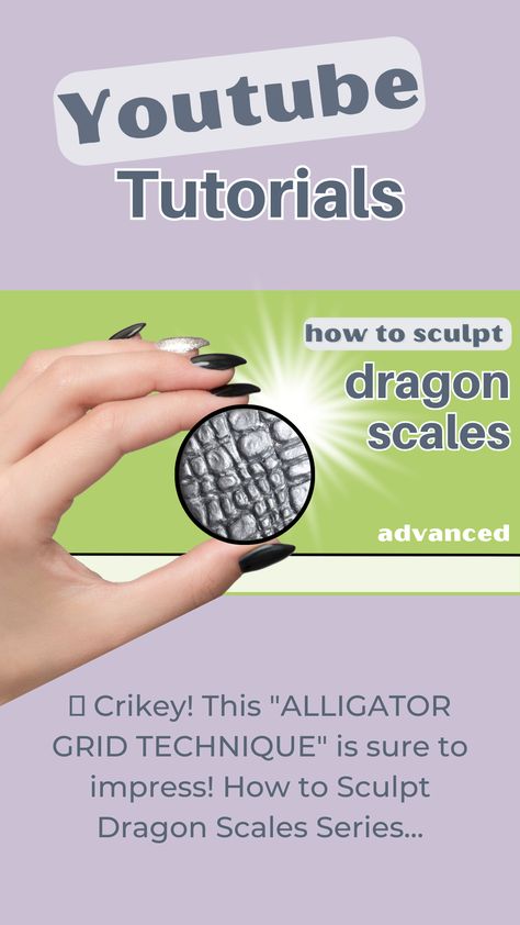 This is an "Alligator Grid Technique" where I'll show you the QUICK & EASY way how to sculpt dragon scales in polymer clay! Crikey! Yes alligator scales are amazingly detailed and look stunning on dragons. All my Polymer clay dragon scales secrets will be revealed... #polymerclay #howtosculptscales #dragonscales #sculptingscales #sculptscales #sculptcrocodilescales #sculptalligatorscales #crocodile # alligator Scales Tutorial, Dragon Horns, Polymer Clay Dragon, Dragon Scales, Clay Dragon, Alligator Skin, Dragon Scale, Youtube Tutorials, Clay Crafts