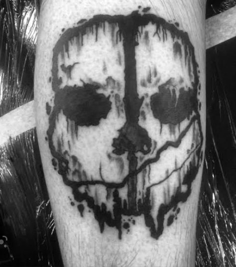 Ghost Cod Tattoo Ideas, Call Of Duty Ghost Tattoo, Cod Tattoo Ideas, Ghost Cod Tattoo, Call Of Duty Tattoo Ideas, Call Of Duty Tattoo, Cod Tattoo, Men Video, Video Game Tattoos