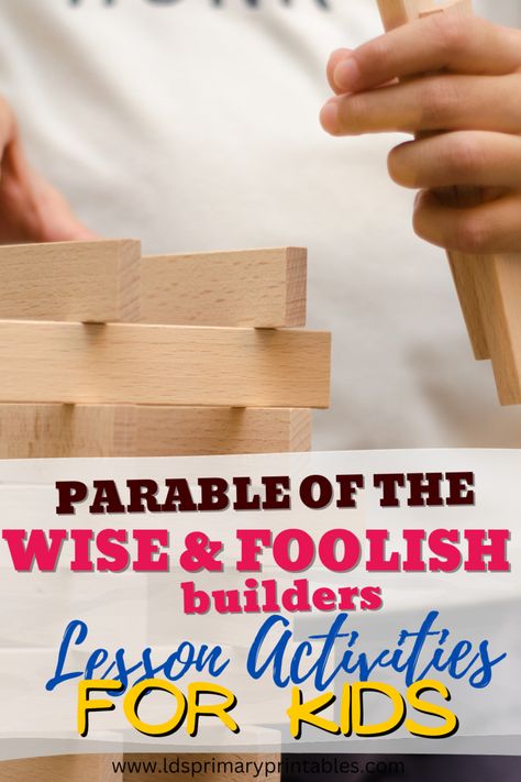 The Wise And Foolish Builders Activities, The Two Builders Parable Craft, Parable Of The Wise And Foolish Builders, Wise Man And Foolish Man Object Lesson, Wise And Foolish Builders, Wise And Foolish Builders Lesson, Parable Of The Wise And Foolish Builders Craft, Wise Man Foolish Man Activity, Wise And Foolish Builders Craft