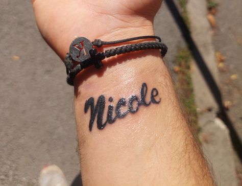 Man tattoo Nicole name Nicole Tattoo Name, Nicole Name, Tattoo Man, 2024 Inspiration, Man Tattoo, Couple Tattoo, Name Tattoo, Name Tattoos, Couple Tattoos