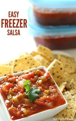 Recipes | Six Sisters' Stuff Easy Freezer Salsa Recipe, Freezer Salsa Recipe, Freezer Salsa, Fresh Salsa Recipe, Six Sisters Stuff, Easy Salsa, Easy Freezer Meals, Cowboy Caviar, Homemade Salsa