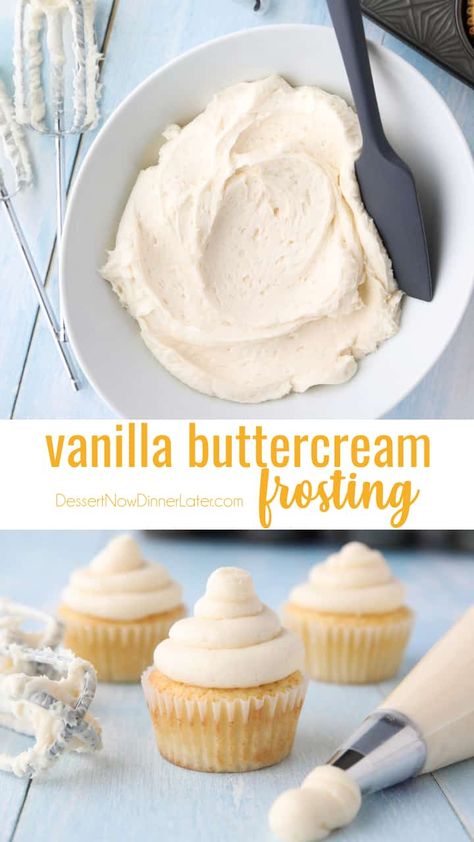 Cake Frosting Recipe Easy, Buttercream Frosting Recipe Easy, Vanilla Buttercream Frosting Recipe, Vanilla Frosting Recipes, Frost Cupcakes, Frosting Buttercream, Frosting Recipes Easy, Cake Frosting Recipe, Homemade Frosting