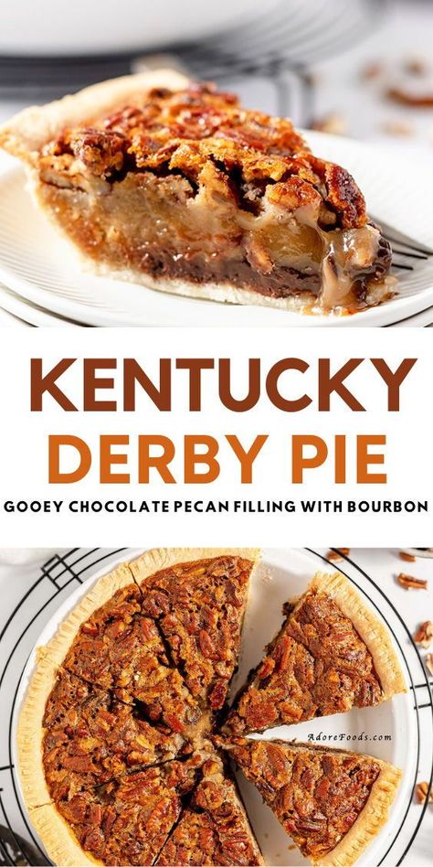 The Kentucky Derby Pie is a classic Southern dessert dish that's sure to impress any crowd. Filled with chocolate, pecans, and a splash of bourbon, this delightful treat is sure to bring the flavor of the Kentucky Derby right into your kitchen. Check my post to see how to make the best Kentucky Derby Pie around! Kentucky Derby Desserts, Kentucky Derby Pie Recipe, Derby Pie Recipe, Kentucky Derby Food, Kentucky Derby Recipes, Derby Recipe, Chocolate Pecans, Kentucky Derby Pie, Derby Party Food