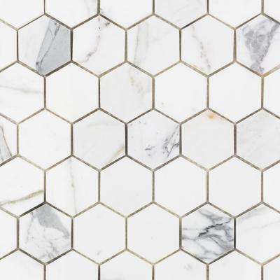 Marble Tile - Natural Stone Tile -  The Home Depot Home Depot Bathroom Tile, Tile Hexagon, Marble Wall Tiles, Ivy Hill Tile, Modern Tiles, Marble Mosaic Tiles, Feature Tiles, Hexagon Tiles, Bathroom Floor Tiles