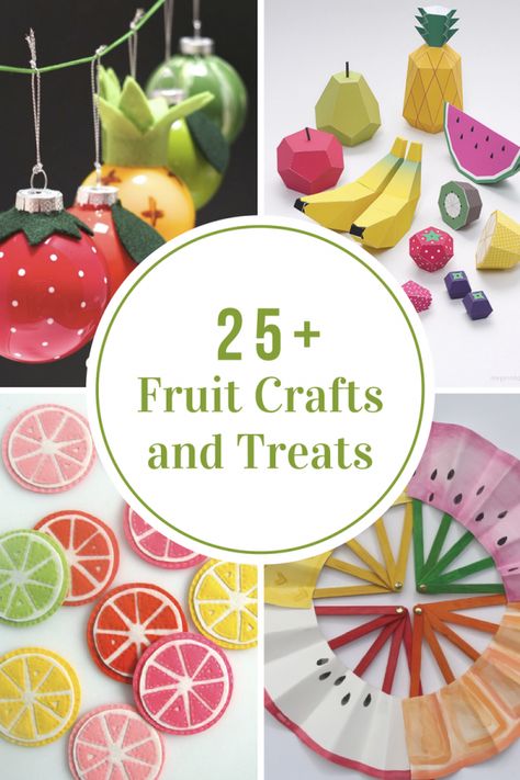 Fruit Crafts and Treats - The Idea Room Summer Themed Party, Game Fruit, Girls Camp Crafts, Fruit Crafts, Fruit Wreath, Summer Party Themes, Fruits For Kids, Gem Crafts, Fruit Party