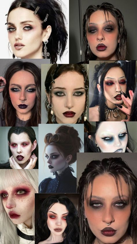 Vampiric Makeup, Vampire Make Up, Vampire Eye Makeup, Vampiress Makeup, Vampire Makeup Looks, Vampire Eyes, Vampire Ball, Vampire Makeup, Bold Lip Color