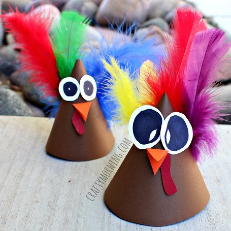 12 Turkey Crafts for Thanksgiving on Love The Day Turkey Cones, Thanksgiving Art Projects, Turkey Party, Fun Thanksgiving Crafts, Thanksgiving Crafts Preschool, Crafty Morning, Preschool Crafts Fall, Cone Hat, Easy Thanksgiving Crafts