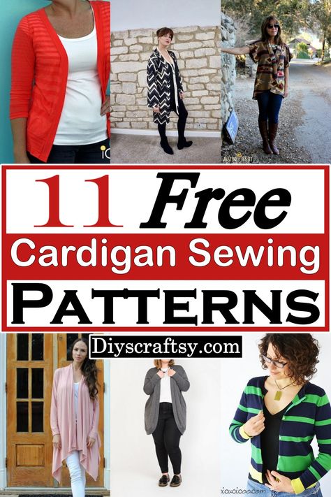 Cardigan Sewing Pattern, Diy Cardigan, Sewing Patterns For Women, Free Sewing Patterns, Old Sweater, Maxi Dress Pattern, Classic Cardigan, Comfortable Sweater, Easy Sewing Patterns