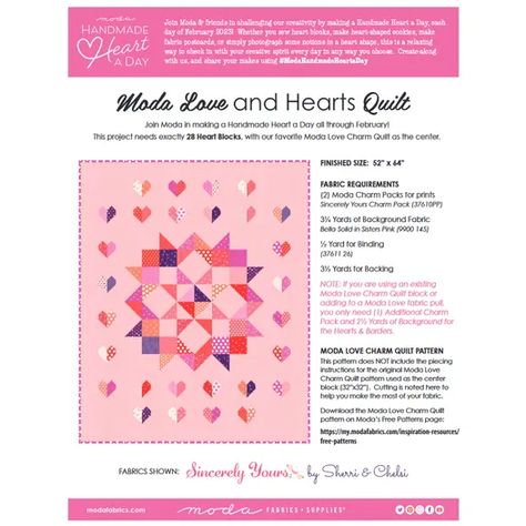 Quilt Patterns For Beginners, Hearts Quilt, Charm Pack Quilt Patterns, Grandmother Quilt, Layer Cake Quilt Patterns, Charm Pack Quilt, Spring Sewing, Charm Pack Quilts, Cake Quilt