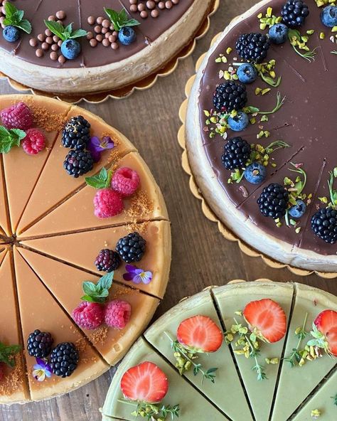 Cheesecake Design Ideas, Pretty Cheesecake, Cheesecake Decoration, Berry Cake, Cheesecake Cake, Gateaux Cake, Cute Baking, Beautiful Desserts, Cake Pie