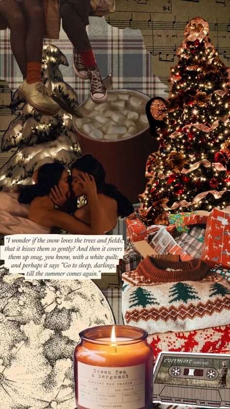 Queer Christmas Aesthetic, Lesbian Wallpapers Christmas, Christmas Wlw Aesthetic, Christmas Lesbian Wallpaper, Lgbtq Christmas Wallpaper, Wlw Winter Aesthetic, Wlw Christmas Aesthetic, Wlw Winter, Sapphic Cottagecore