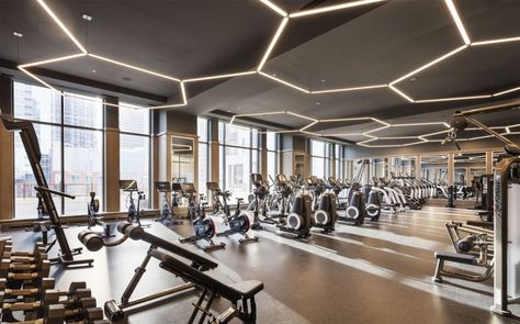 One Bennett Park Luxury Rental Apartments in Streeterville, Chicago Luxury Apartment Gym, Luxury Fitness Center, Luxury Gym Interior, Luxury Gym Design, Fitness Gym Interior, Streeterville Chicago, Gym Apartment, Gym Interior Design Ideas, Luxurious Gym