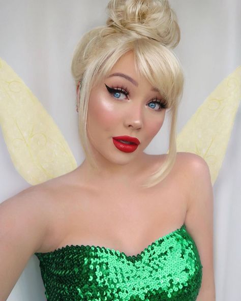 Tinkerbell Makeup, Tinkerbell Cosplay, Tinker Bell Cosplay, Leopard Makeup, Tinker Bell Costume, Eye Makeup Styles, Face Makeup Tutorial, Halloween Costume Outfits, Halloween Photoshoot