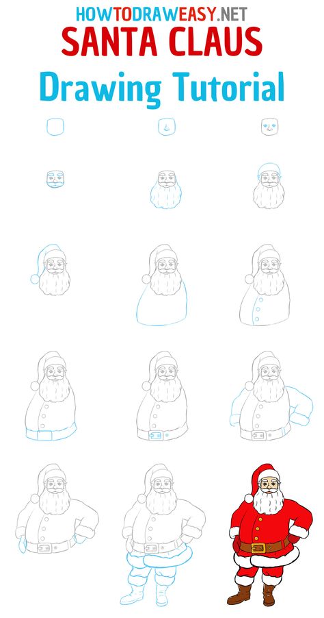 Santa Claus Drawing Easy Step By Step, How To Draw Santa Claus Step By Step, Crismas Drawings, Crismas Drawings Ideas, Santa Claus Drawing Easy, Jesus Notes, Draw Santa Claus, Draw Santa, Santa Video