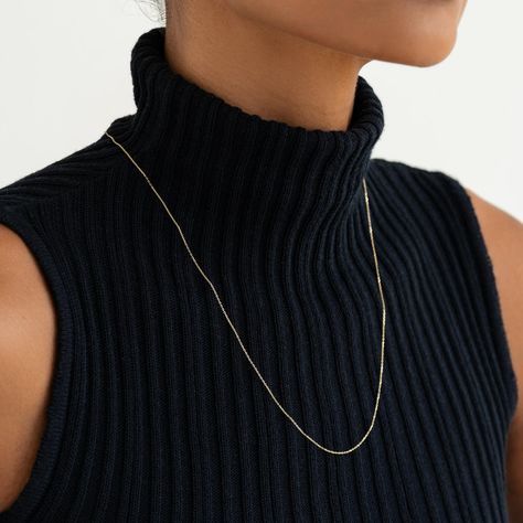 14k Gold Cable Chain Necklace (20 inches) - Tyra Charms Necklace, Cable Chain Necklace, Sustainable Jewelry, Traditional Jewelry, Recycled Gold, High Quality Jewelry, Cable Chain, Jewelry Branding, Women Empowerment