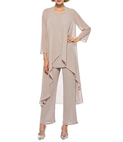 Bride Pantsuit, Long Jacket Dresses, Mother Of The Bride Suits, Wedding Pantsuit, Bride Suit, Pant Suits For Women, Chiffon Jacket, Chiffon Pants, Dress Pant Suit