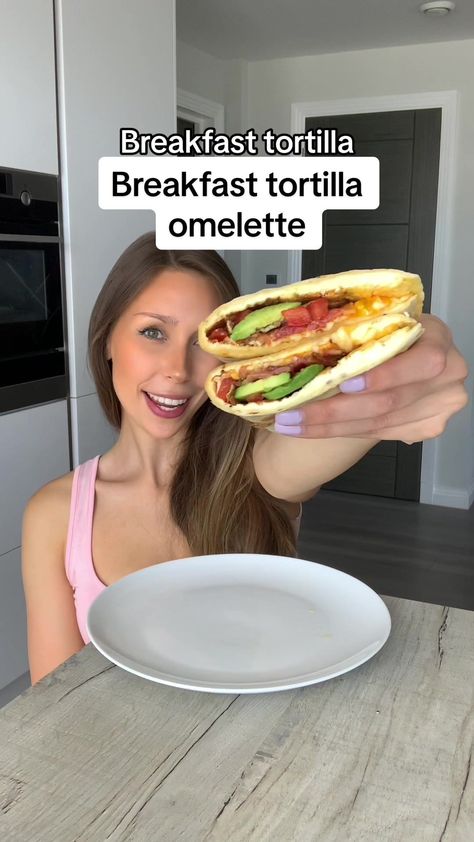 TikTok · fitwaffle Tortilla Omelette, Omelette Tortilla, Omelette Breakfast, Pizza Tortilla, Breakfast Tortilla, Breakfast Omelette, Keto Bread, Grain Free, Make Your Day