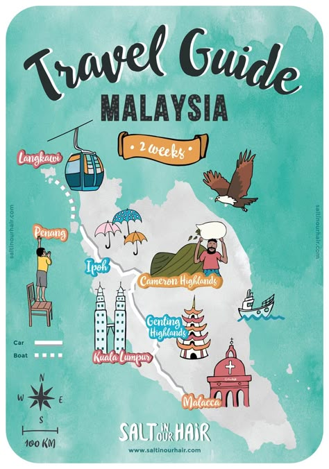 Malaysia Travel Guide - Ultimate 2-week Travel Itinerary Travel To Malaysia, Kuala Lumpur Itinerary, Malaysia Illustration, Malasia Malaysia, Georgetown Malaysia, Cameron Highlands Malaysia, Malaysia Itinerary, Kuala Lumpur Travel, Ipoh Malaysia