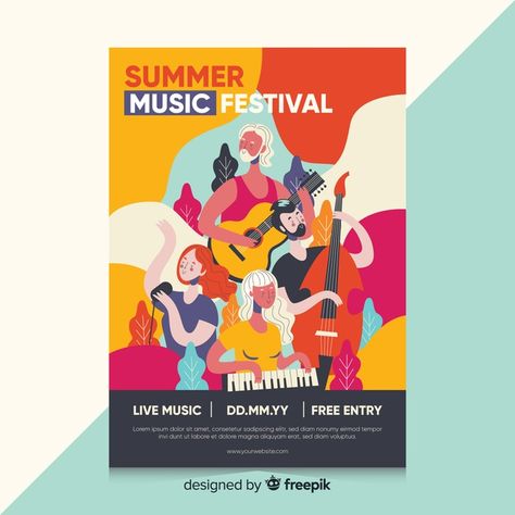 Musical Event Poster, Event Social Media, Food Festival Poster, Film Festival Poster, Summer Music Festival, Spring Festival Poster, Event Posters, Facebook Cover Design, Music Festival Poster