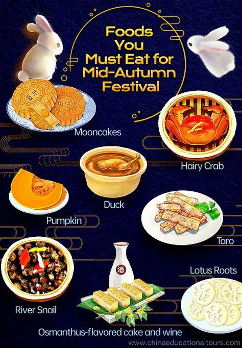 What do Mid-Autumn Festival People Eat? Foods You Eat for Mid-Autumn Festival, besides mooncakes Mid Autumn Festival Recipes, Chinese Autumn Festival, Moon Festival Food, Fairytale Recipes, Mid Autumn Moon Festival, Mid Autumn Festival Craft, Asian Baking, Autumn Moon Festival, Lunar Festival