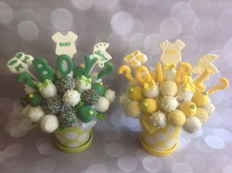 Gender reveal cake pops green & yellow Gender Reveal Yellow And Green, Green And Yellow Gender Reveal Ideas, Green And Yellow Baby Shower Ideas, Green And Yellow Gender Reveal, Gender Reveal Green, Yellow Gender Reveal, Green Gender Reveal, Gender Reveal Cake Pops, Gender Reveal Diy