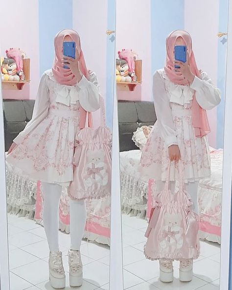 Himekaji Aesthetic, Himekaji Gyaru, Soft Ideas, Keep On Going, Pink Kawaii, Dressing Style, Hijab Ootd, Liz Lisa, J Fashion