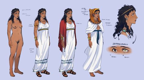 Fem Anatomy, Human Odyssey, Egyptian Clothes, Ptolemaic Egypt, Greek Mythology Art, Skin Design, Egyptian Mythology, Hair Medium, Mythology Art