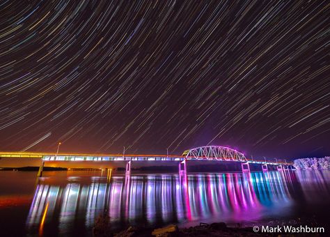 Muscatine Iowa, Color Changing Lights, Mississippi River, Nature Images, The Bridge, Mississippi, Made It, Iowa, At Night