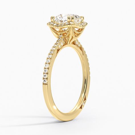 Tacori Rings, Cathedral Ring, Tacori Engagement Rings, Romantic Rings, Yellow Gold Setting, White Gold Diamond Rings, Gold Diamond Rings, Diamond Halo, Halo Diamond