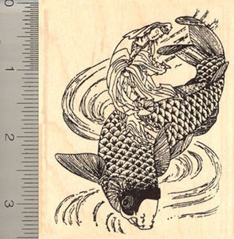 Gyoran Kannon Rubber Stamp on Koi fish Hokusai Katsushika Japanese Edo Period * Check out the image by visiting the link. Japanese Collage, Hokusai Katsushika, Japanese Edo Period, Summer Pins, Pet Vet, Ad Art, Edo Period, Mythological Creatures, Flags Of The World