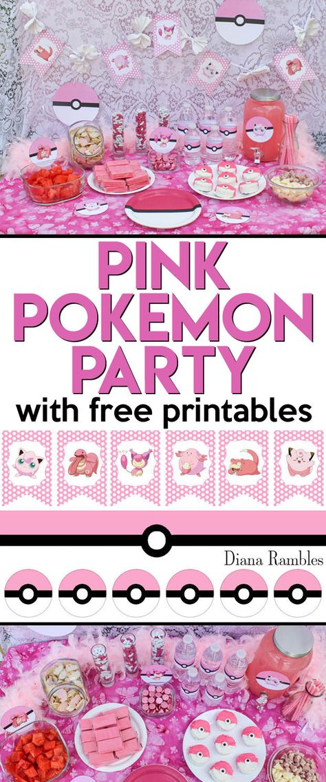 Jiggly Puff Birthday Party, Pink Pokemon, Pokemon Party Decorations, Pokemon Pink, Pokemon Themed Party, Pokémon Birthday, Bday Stuff, Pokemon Birthday Party, Pokemon Theme