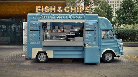 Bread Delivery, British Fish And Chips, Citroen H Van, Fish And Chip Shop, Martini Bar, Fish N Chips, Coffee Truck, Delivery Truck, Brown Sauce