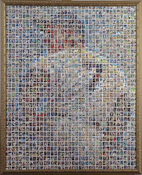 Mickey Mantle baseball card collage by Darryl Vlasak 40x49. Sports Cards Display, Baseball Cards Storage, Baseball Card Displays, Sports Memorabilia Display, Baseball Card Values, Baseball Card Template, Card Collage, Memorabilia Display, Old Baseball Cards