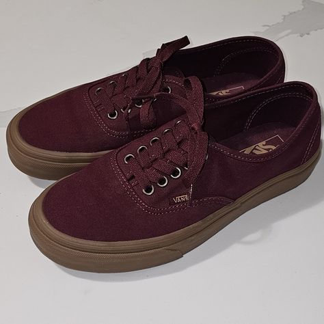 NEW Vans Authentics Burgundy Gum size 7/8.5 Burgundy Vans, New Vans, Red Canvas, Your Shoes, Wear To Work, Vans Authentic, Good Enough, Dark Red, Gum