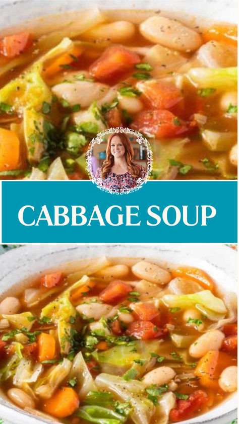 Pioneer Woman Cabbage Soup Veggie Cabbage Soup, Cabbage And White Bean Soup, Green Cabbage Recipes Healthy, Cabbage Bean Soup, Soups With Cabbage, Cabbage Recipes Soup, Cabbage And Bean Soup, Best Cabbage Soup Recipe, Stuffed Cabbage Soup