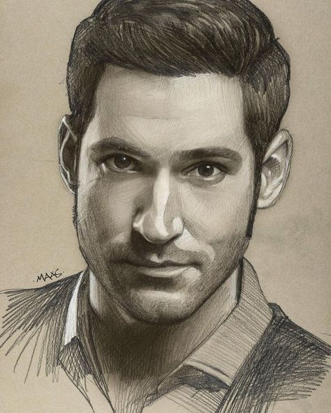 Pastel Charcoal and Graphite Drawing Drawing Fruit Pencil, Forest Pencil Drawing, Fish Pencil Drawing, Easy Drawing Step By Step, Celebrity Portraits Drawing, Pencil Portrait Drawing, Tom Ellis Lucifer, Drawing Step By Step, Best Anime Drawings