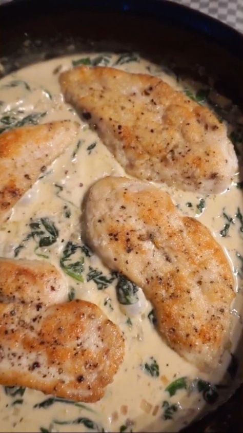 Kim on Reels | Jungle · I've Been In Love Boursin Chicken, Crescent Recipes, Seared Chicken Breast, Creamy Garlic Chicken, Pan Seared Chicken, Easy Chicken Breast, Herb Cheese, Weeknight Dinner Recipes Easy, Quick Chicken