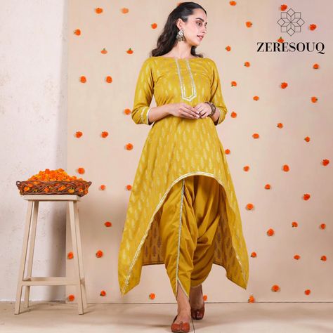 Best Indian Ethnic Wear Brands Kurta Styling, Asymmetric Kurta, Haldi Dress, Diwali Dresses, Lehenga Designs Simple, Dhoti Pants, Party Wear Indian Dresses, Kurta With Pants, Stylish Dress Designs