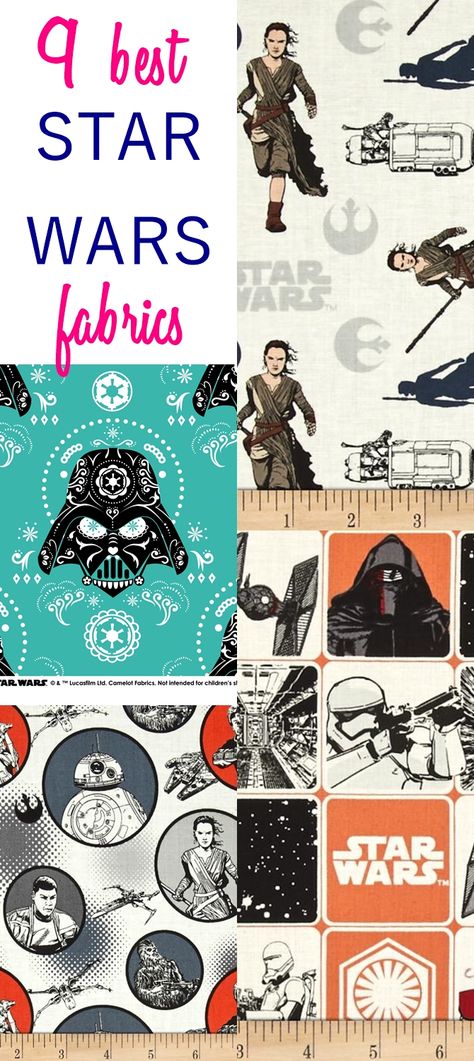 In this post I'm sharing 9 of the BEST Star Wars fabrics that any Star Wars fan would love! You can sew bags or pouches to give as gifts using these fabric Sewn Gift Ideas, Easy Sewing Projects For Gifts, Star Wars Sewing, Sewing Knowledge, Sewing Classes For Beginners, Star Wars Quilt, Star Wars Fabric, Sew Bags, Gifts Homemade