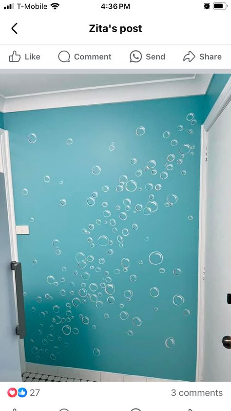 Bubble Mural, Esthetician Room Ideas, House Laundry Room, Bubble Painting, Esthetician Room, Mudroom Entryway, Kids Camp, Waiting Rooms, Camping With Kids